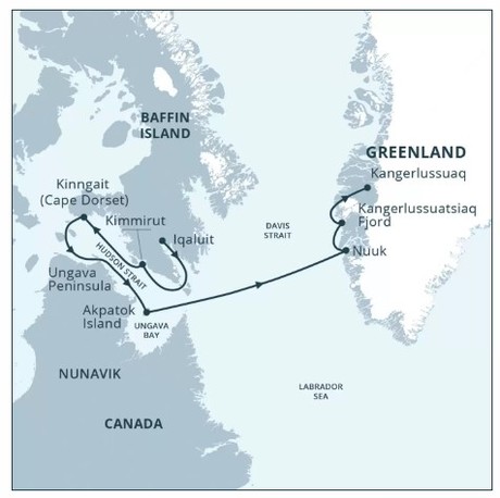 Map for Heart of the Arctic - Canada & Greenland Expedition
