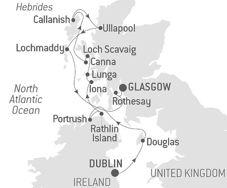 Map for The Hebrides Archipelago, a Journey Deep Into the Heart of the Scottish Wilderness