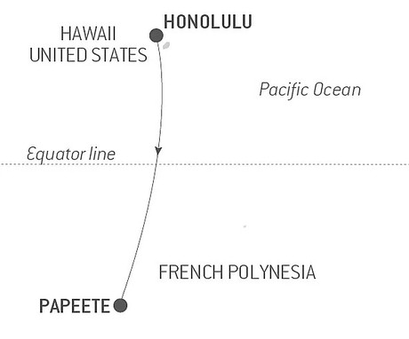 Map for Ocean Voyage: Honolulu - Papeete 10 Days in Luxury