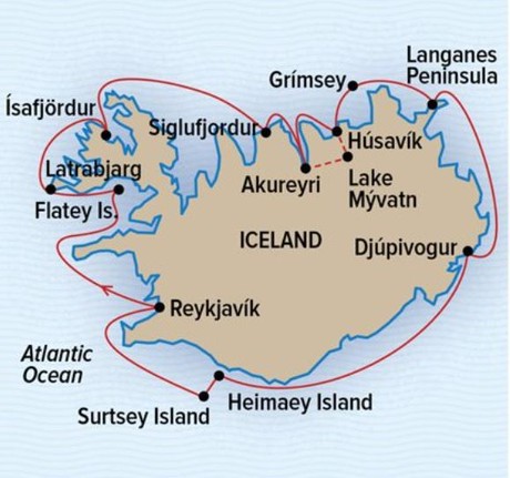 Map for A Circumnavigation of Iceland aboard Brand New Small Ship