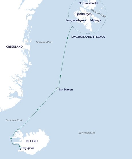 Map for Iceland, Jan Mayen, Svalbard