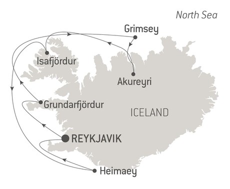 Map for Iceland Voyage: Land of Fire and Ice – with Smithsonian Journeys