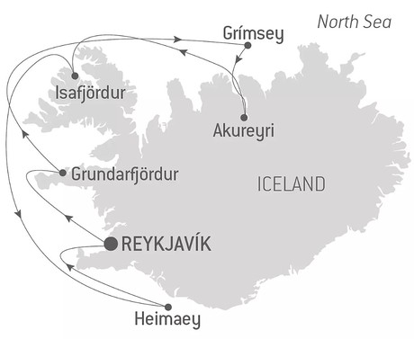 Map for Icelandic Mosaic with Le Boreal