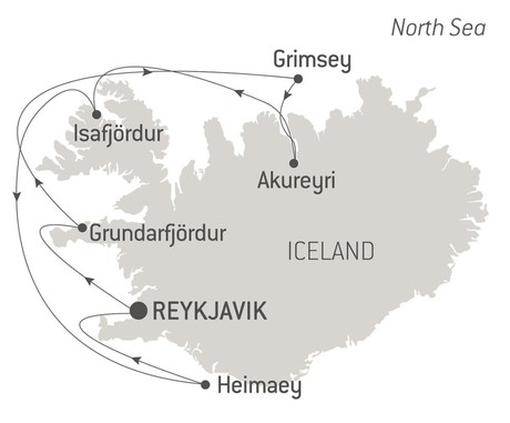 Map for Icelandic Mosaic in Luxury aboard Le Bellot
