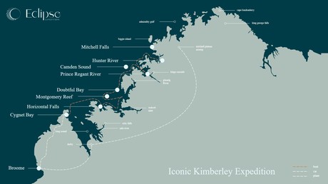 Map for Iconic Kimberley Catamaran Expedition