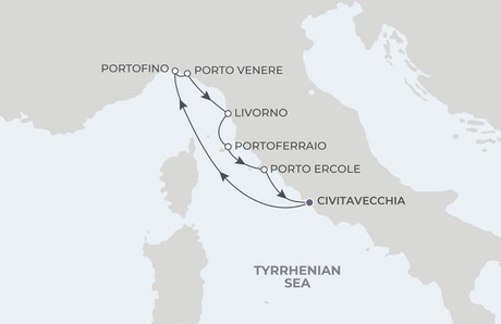 Map for Immersive Tuscany - 7 Night Cruise Rome Roundtrip