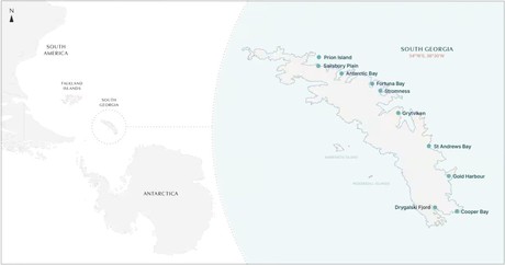 Map for South Georgia In Depth Expedition Micro Cruise