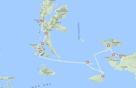 Map for In Search Of Wallace And His Living Treasures With Dr George Beccaloni - From Ternate To Sorong
