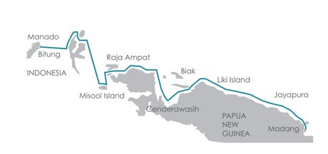 Map for Indonesian Explorer aboard Heritage Adventurer