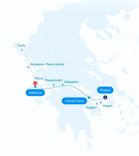 Map for Ionian Odyssey - Small Ship Cruise