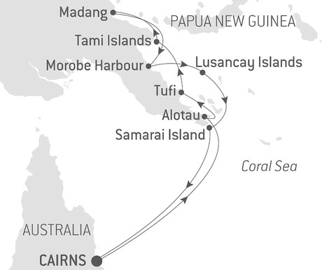Map for Islands and Cultures of Papua New Guinea with Le Soleal