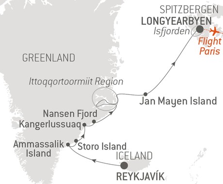 Map for Islands and Fjords: from Greenland to Spitsbergen