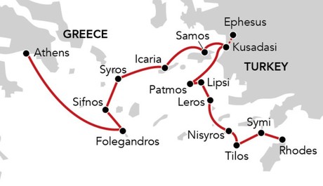 Map for Island Hopping in the Aegean