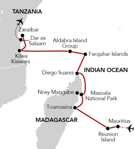 Map for Islands of the Indian Ocean