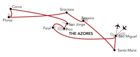 Map for Islands of the Azores with Island Sky