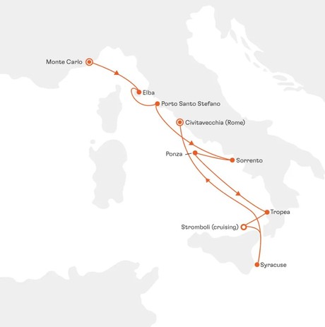 Map for An Italian Symphony - Small Ship Cruise