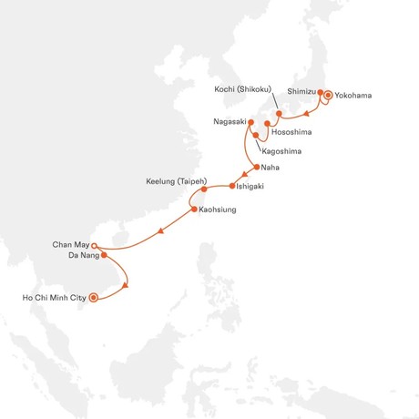 Map for Japan’s Splendour in Full Bloom - Small Ship Cruise