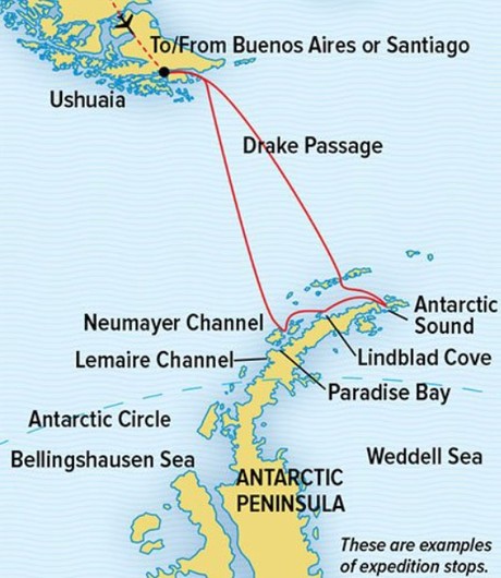 Map for Journey to Antarctica: The White Continent