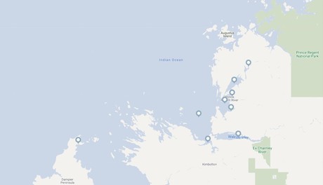 Map for Kimberley Fishing Expedition