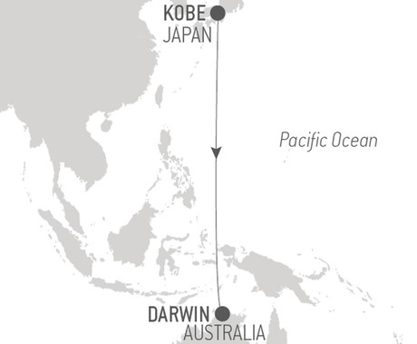 Map for Ocean Voyage: Kobe - Darwin