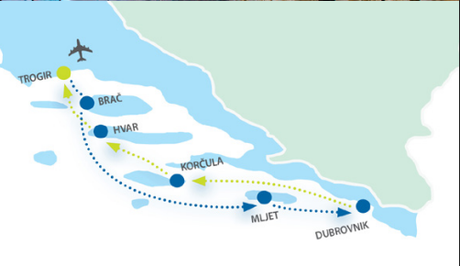 Map for Trogir Return Premium Cruise