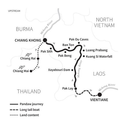 Map for The Laos Mekong - Southeast Asia River Cruise