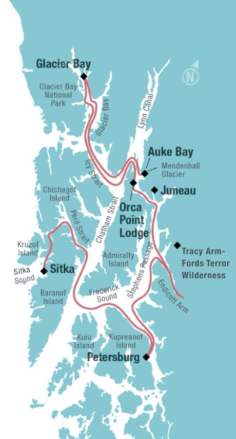 Map for Last Frontier Adventure - Alaska Cruise