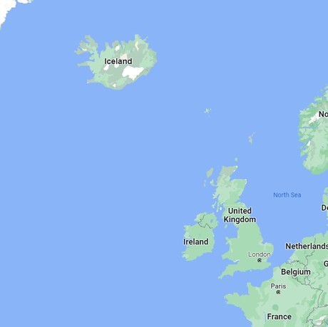 Map for London (Tower Bridge) to Reykjavik - 17 Day British Isles & Iceland Luxury Cruise
