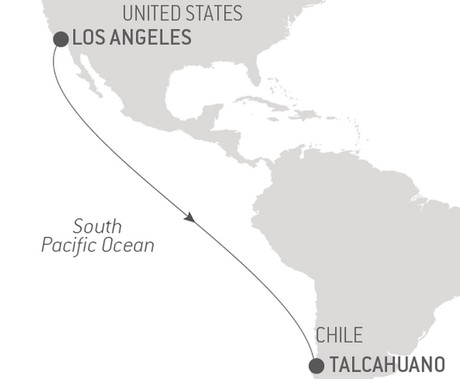 Map for Ocean Voyage: Los Angeles - Talcahuano