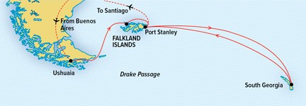 Map for South Georgia and The Falklands (NG Explorer)