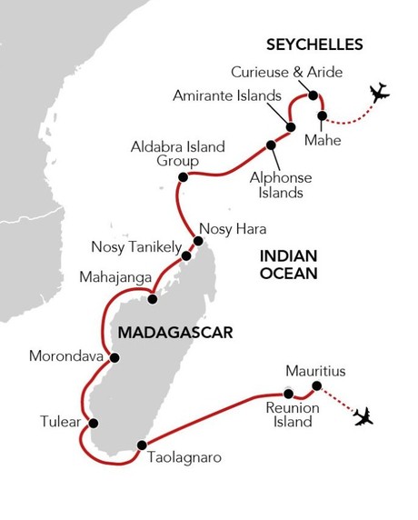 Map for Madagascar & Beyond - Discover the Wonders of the Seychelles & Madagascar