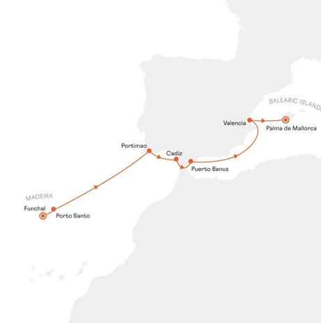 Map for Madeiran Marvels and the Iberian Peninsula Cruise