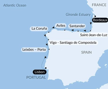 Map for Maxim Vengerov et Ses Amis - Musical Luxury Cruise