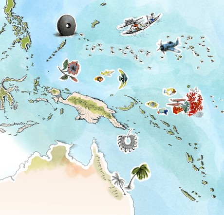 Map for Passage Through the Melanesian Arc - Small Ship Cruise