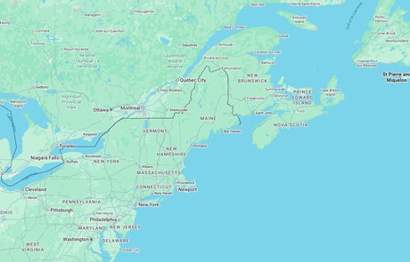 Map for 13 Days Luxury Canada Cruise - Montreal to Boston Massachusetts