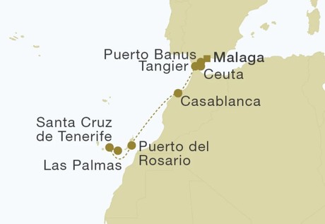 Map for Morocco & Canary Islands 9 Nights Small Ship Cruise