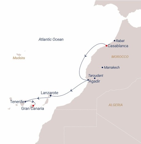 Map for Soak Up the Sailing Time between Morocco and the Alluring Atlantic Islands