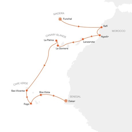 Map for Morocco, the Canary Islands and Cape Verde: the Beauty of Extreme Contrasts