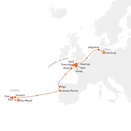 Map for Azores and Channel Islands: from Atlantic Wonderlands to Rarities of Nature Up Close