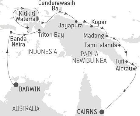 Map for Chairman's Cruise - New Guinea Odyssey