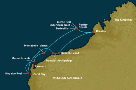 Map for Ningaloo & The Bluewater Wonders of Australia's West