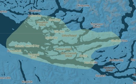 Map for North Vancouver Island Cruise