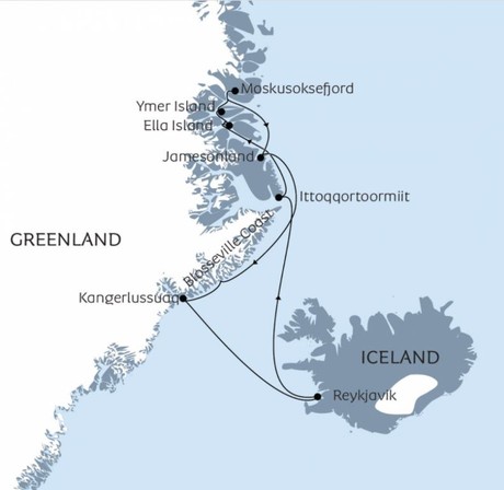 Map for Northeast Greenland - Into the National Park