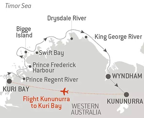 Map for Northern Kimberley Sailing Expedition