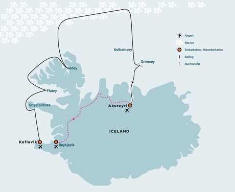 Map for Northwest Iceland Explorer - Into the Greenland Sea Ice - Summer Solstice