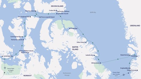 Map for Northwest Passage Expedition