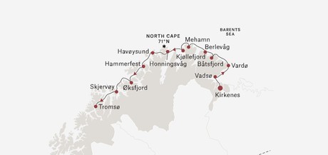Map for Norwegian Border to the Arctic Capital Expedition Cruise