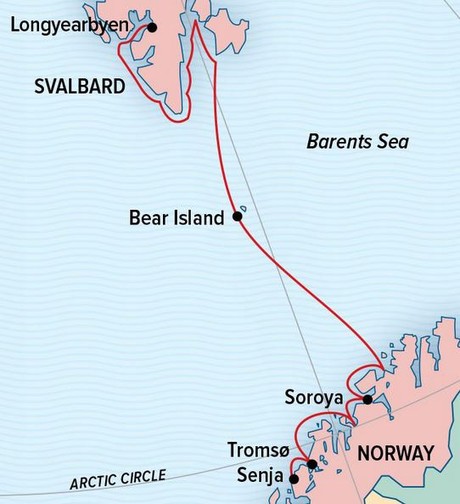 Map for Norwegian Discovery: Svalbard and the Northern Fjords-natgeo