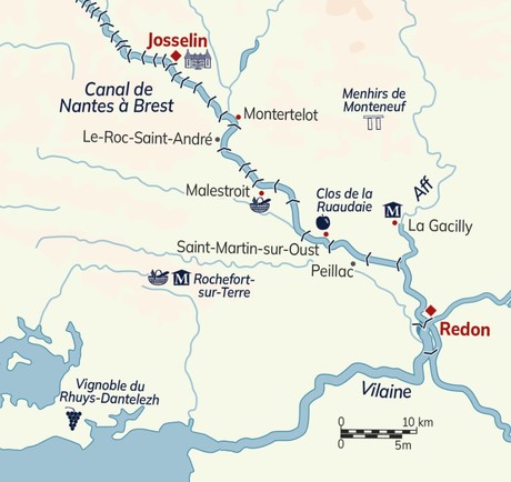 Map for Classic France River Cruise – Brittany