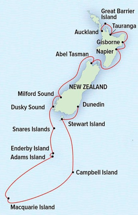Map for Southern Odyssey: New Zealand and the Subantarctic Islands